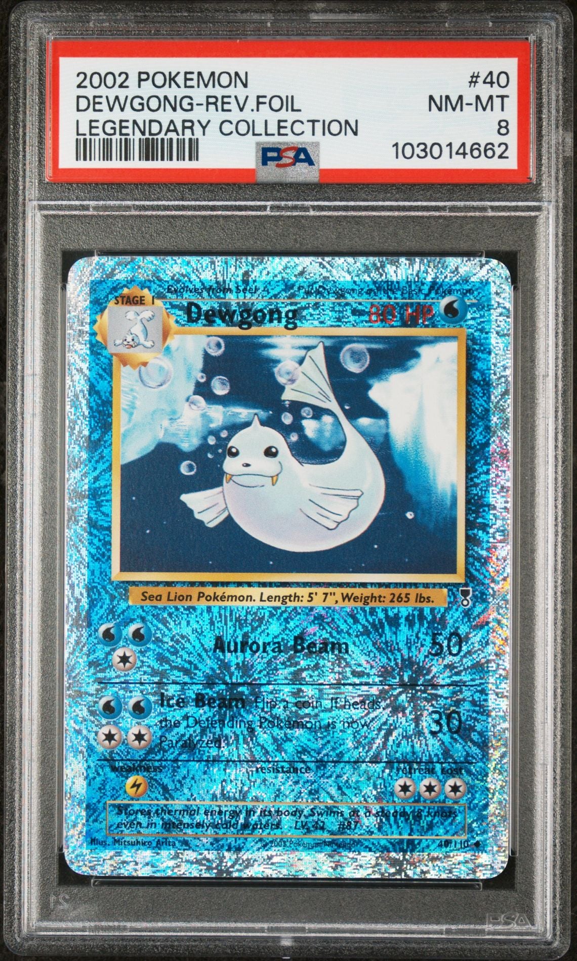 Dewgong #40 - [Reverse Holo, Graded PSA 8] Legendary Collection
