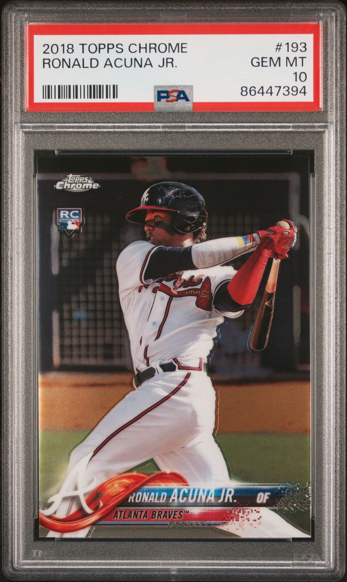Ronald Acuna Jr. 2018 Topps Chrome #193 - [PSA Graded 10] - Front