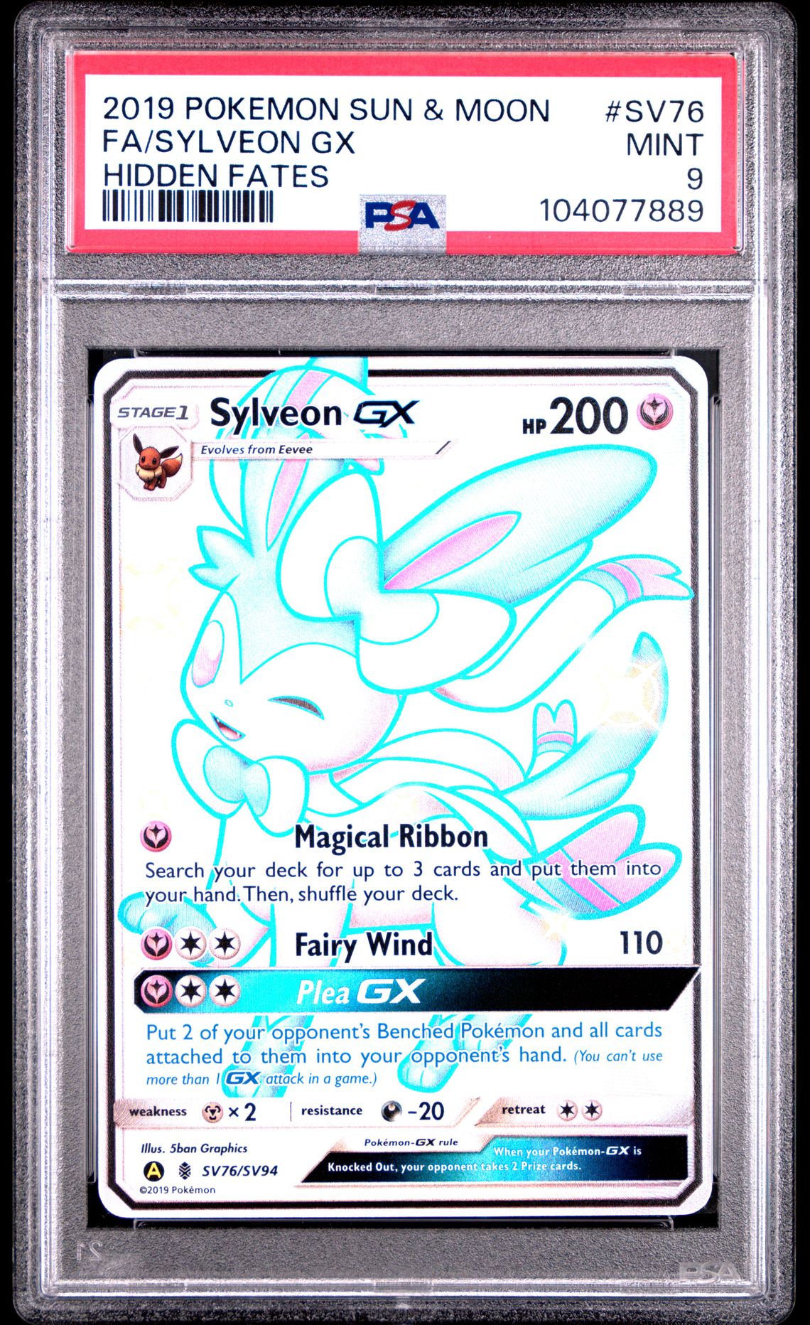 Sylveon Gx #76 - [Graded PSA 9] Sun & Moon Hidden Fates Sv