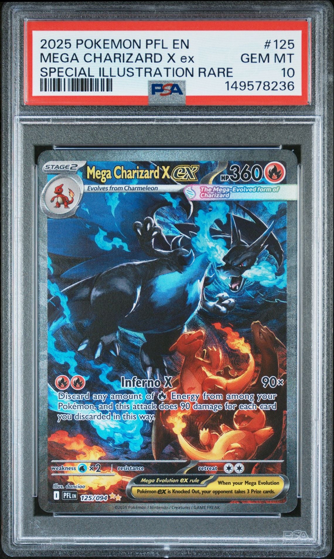 Mega Charizard X ex #125 - [Graded PSA 10] ME02: Phantasmal Flames (PFL)