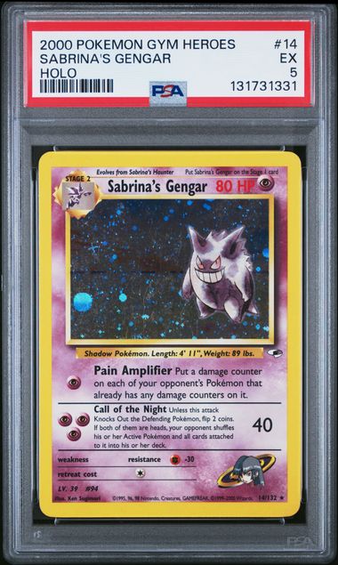 Sabrina's Gengar #14- [Graded PSA 5] Gym Heroes (G1)