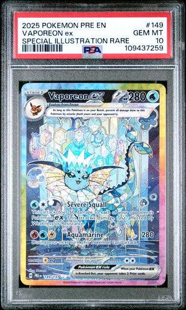 Vaporeon ex 149/131 - [Graded PSA 10] SV: Prismatic Evolutions (PRE)