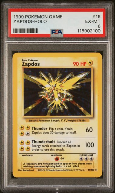 Zapdos #16 - [Graded PSA 6] Base Set (BS)