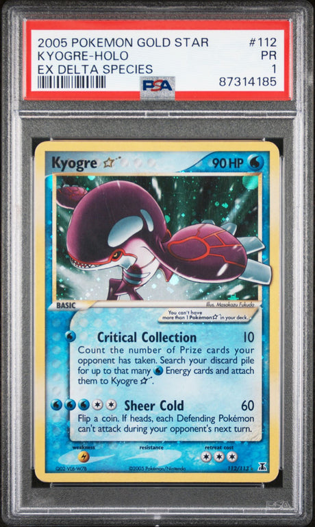Kyogre-Holo #112 - [PSA Graded 1] EX Delta Species - Front