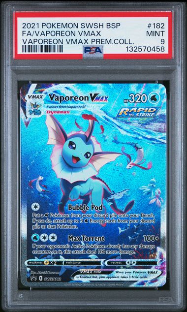 Vaporeon Vmax Vaporeon Vmax Premium Collection #182 - [Graded PSA 9] Swsh Black Star Promo (Copy)