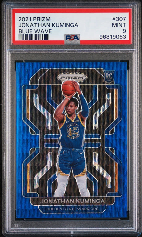 Jonathan Kuminga 2021 Panini Prizm #307 Blue Wave - [PSA Graded 9] - Front
