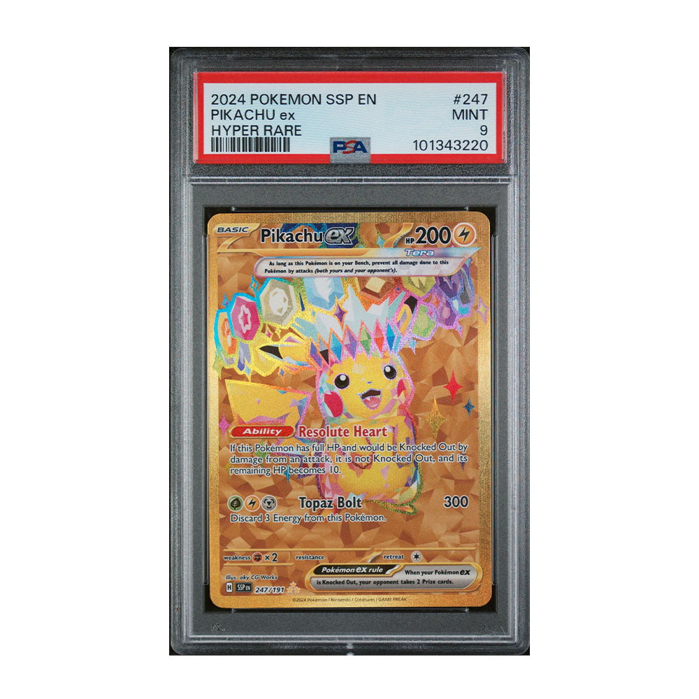 Pikachu ex 247/191 - [Holo, Graded PSA 9] SV08: Surging Sparks (SV08)
