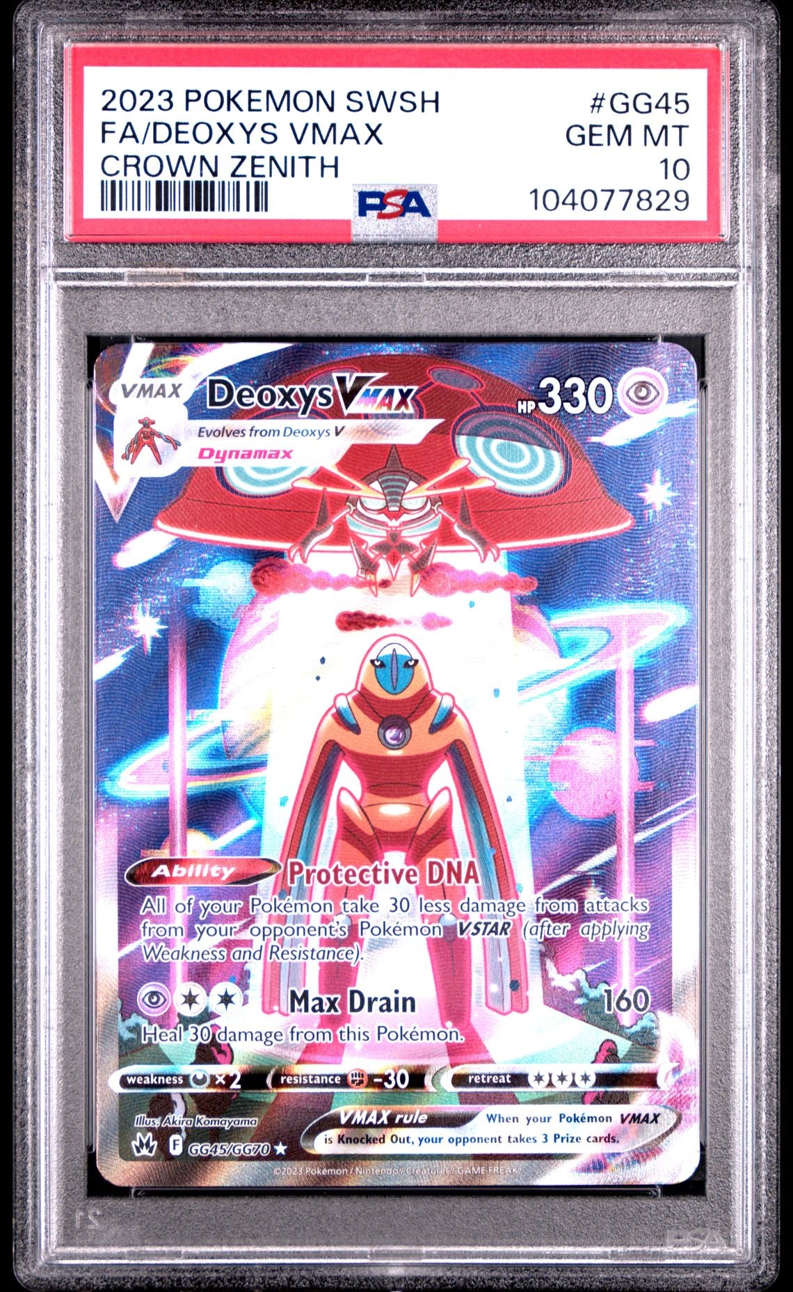 Deoxys Vmax #GG45 - [Graded PSA 10] Sword And Shield Crown Zenith