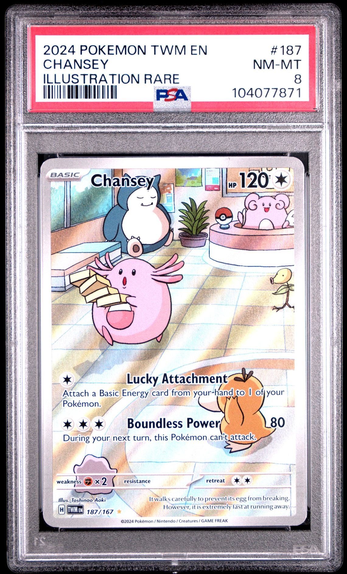 Chansey Illustration Rare #187 - [Graded PSA 8] Twilight Masquerade