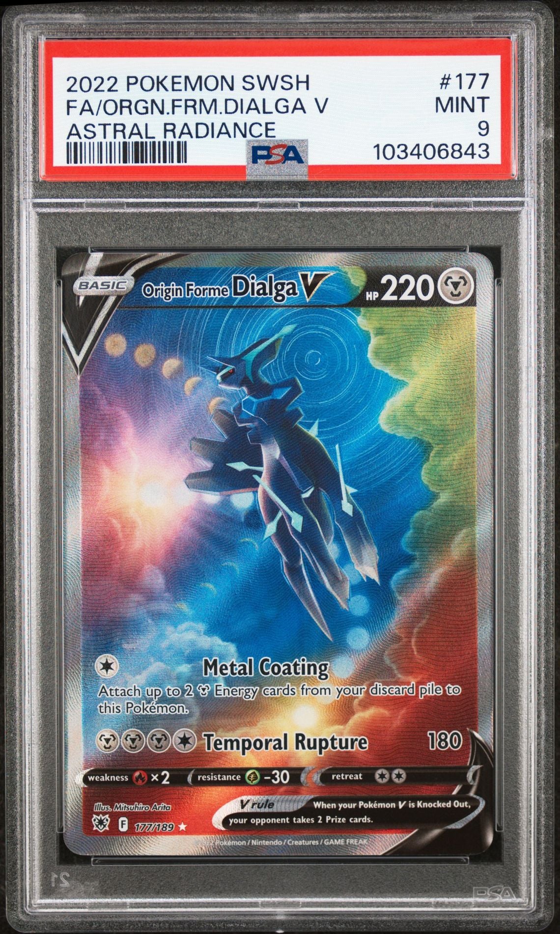Origin Forme Dialga V #177 - [Graded PSA 9] Sword & Shield Astral Radiance