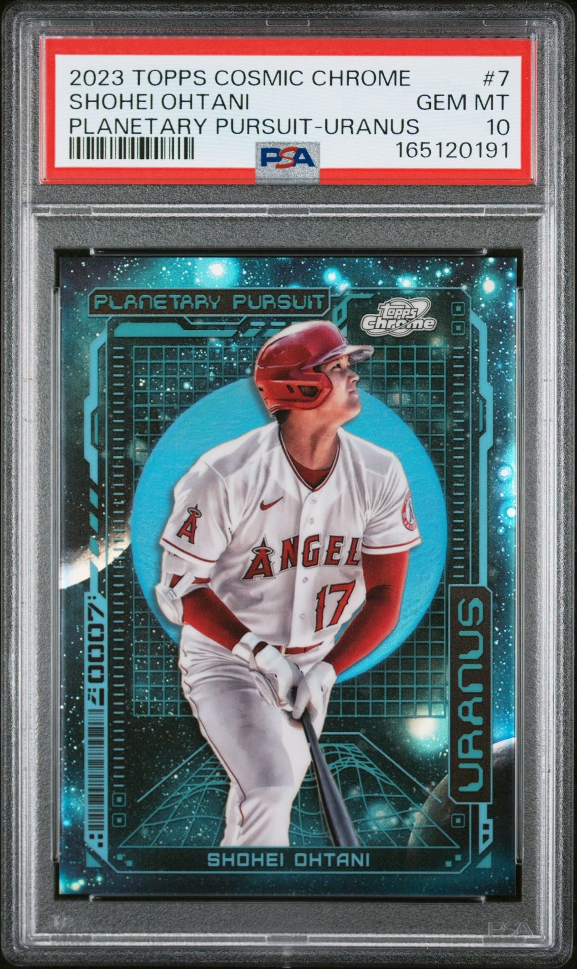 2023 Topps Cosmic Chrome Planetary Pursuit Uranus Shohei Ohtani - [PSA 10] - Front