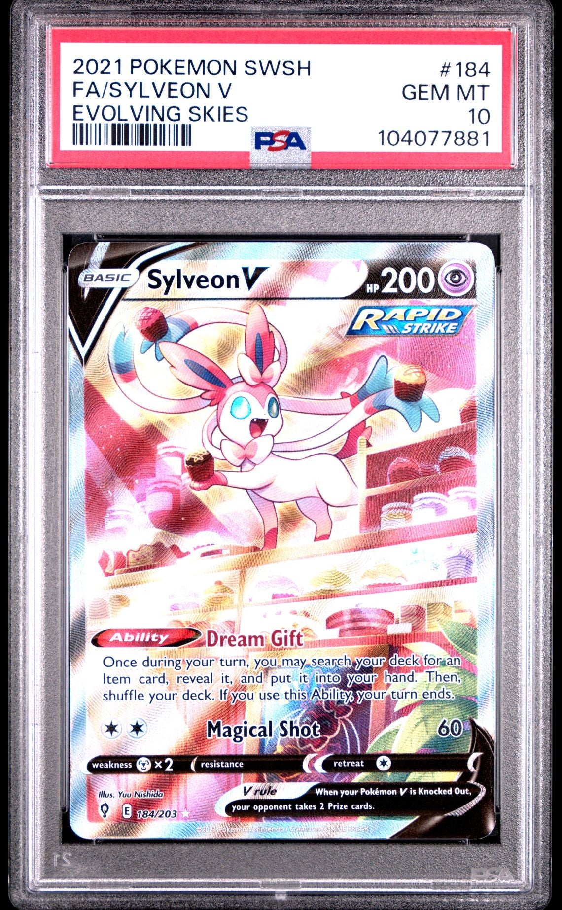 Sylveon V #184 - [Graded PSA 10] Sword & Shield Evolving Skies