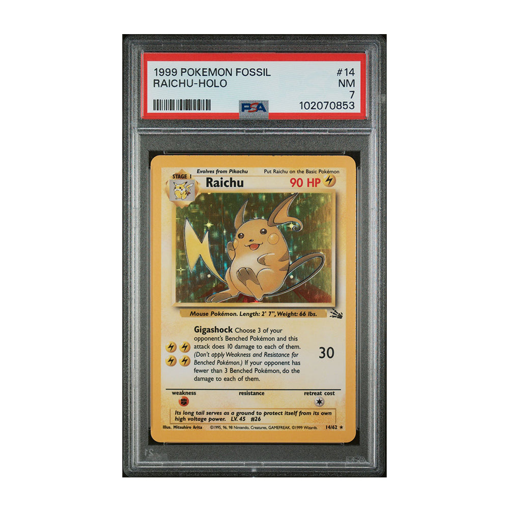 Raichu (14) [Holo, Graded PSA 7] - Fossil (FO)