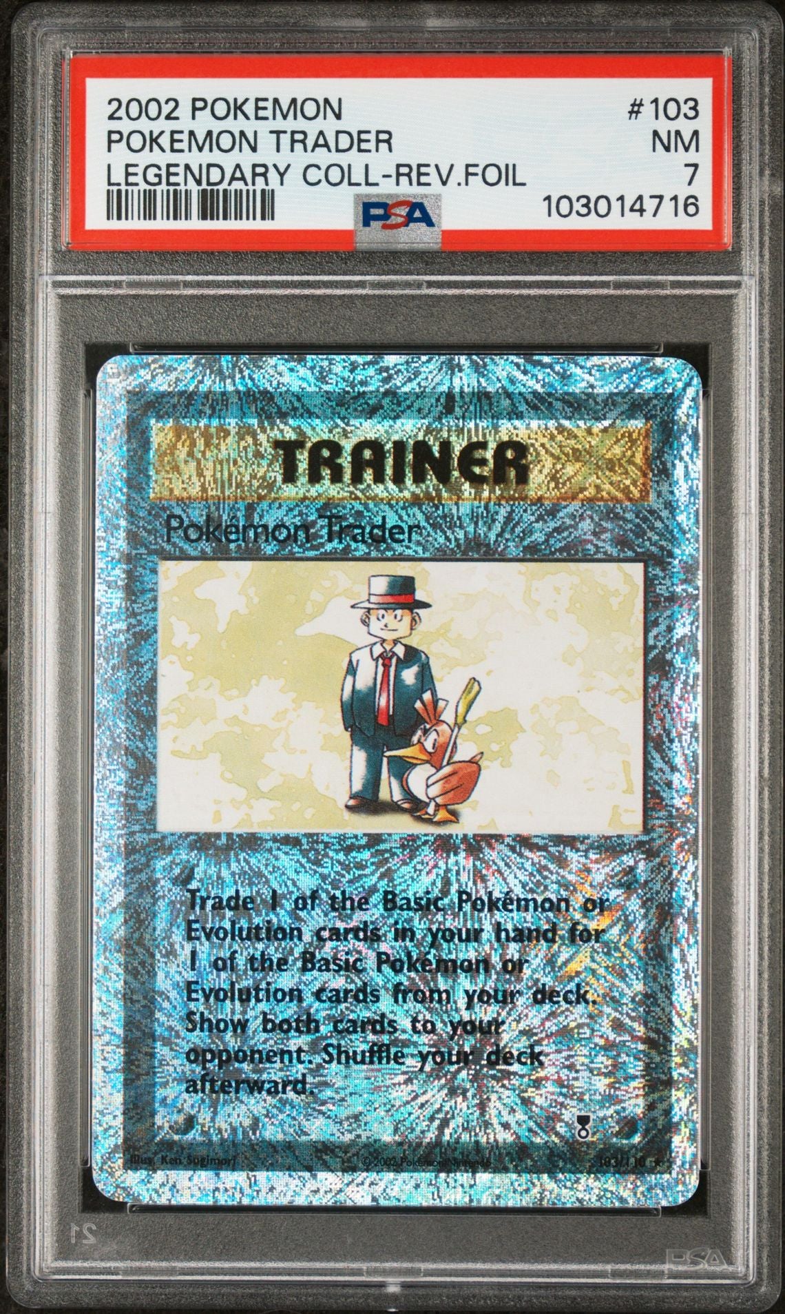 Pokemon Trader #103 - [Reverse Holo, Graded PSA 7] Legendary Collection