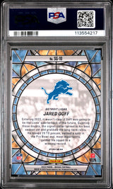 Jared Goff 2023 Panini Mosaic Stained Glass #SG10 - [PSA Graded 10] - Back
