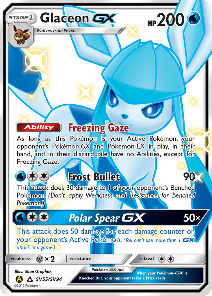 Glaceon-GX (SV55/94) - [Holo Foil] Hidden Fates Shiny Vault (HIFSV)