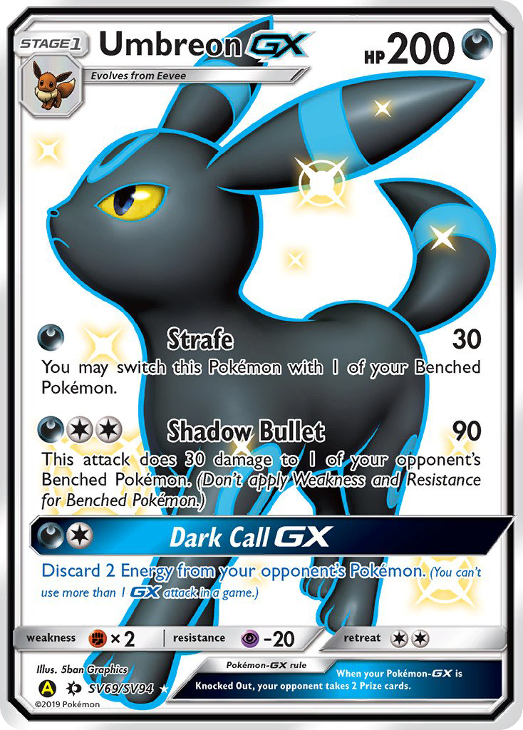 Umbreon-GX (SV69/94) - [Holo Foil] Hidden Fates Shiny Vault (HIFSV)
