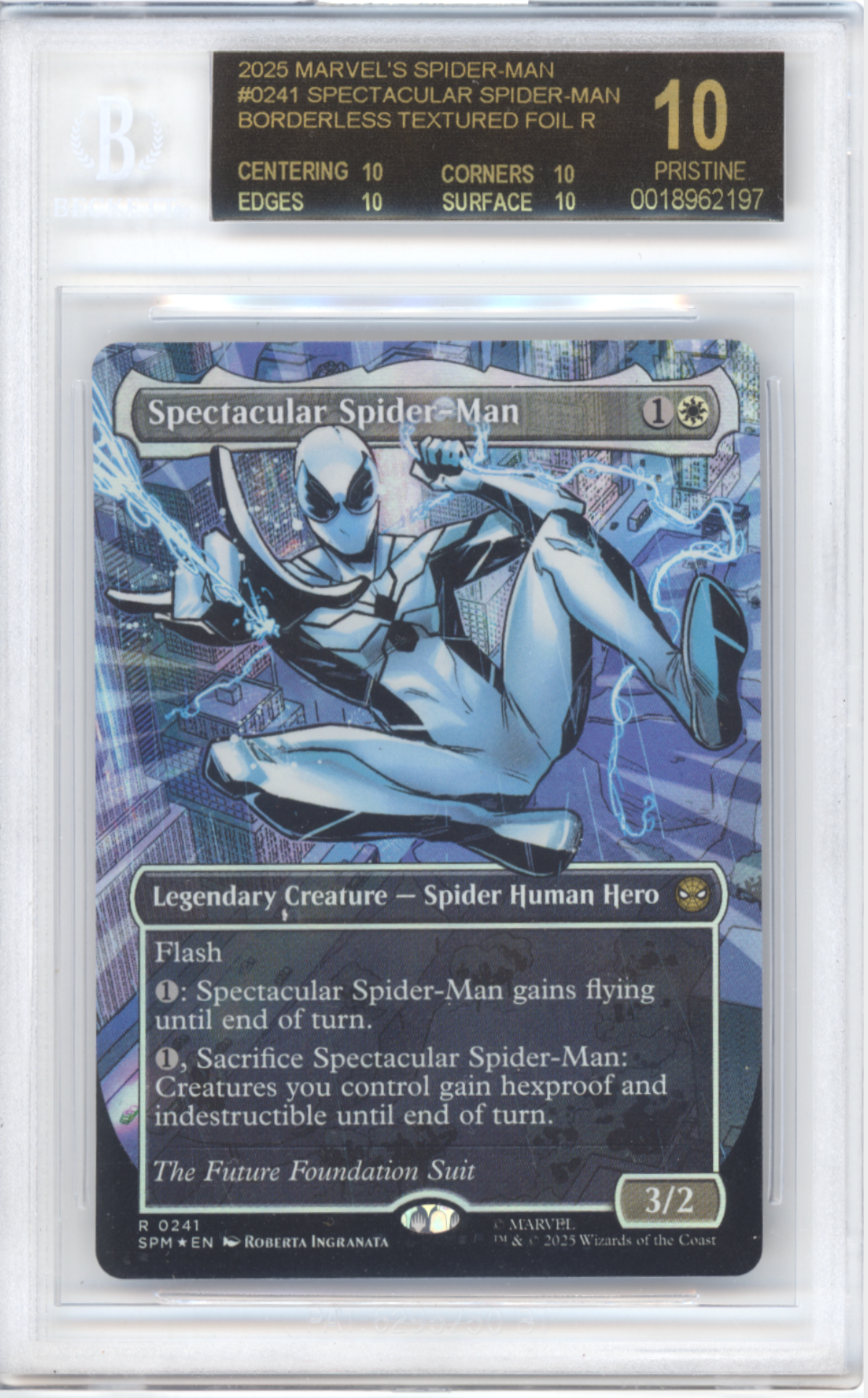 Spectacular Spider-Man (Borderless) (Textured Foil) #241 - [Graded BGS Pristine 10] Marvel's Spider-Man (SPM)