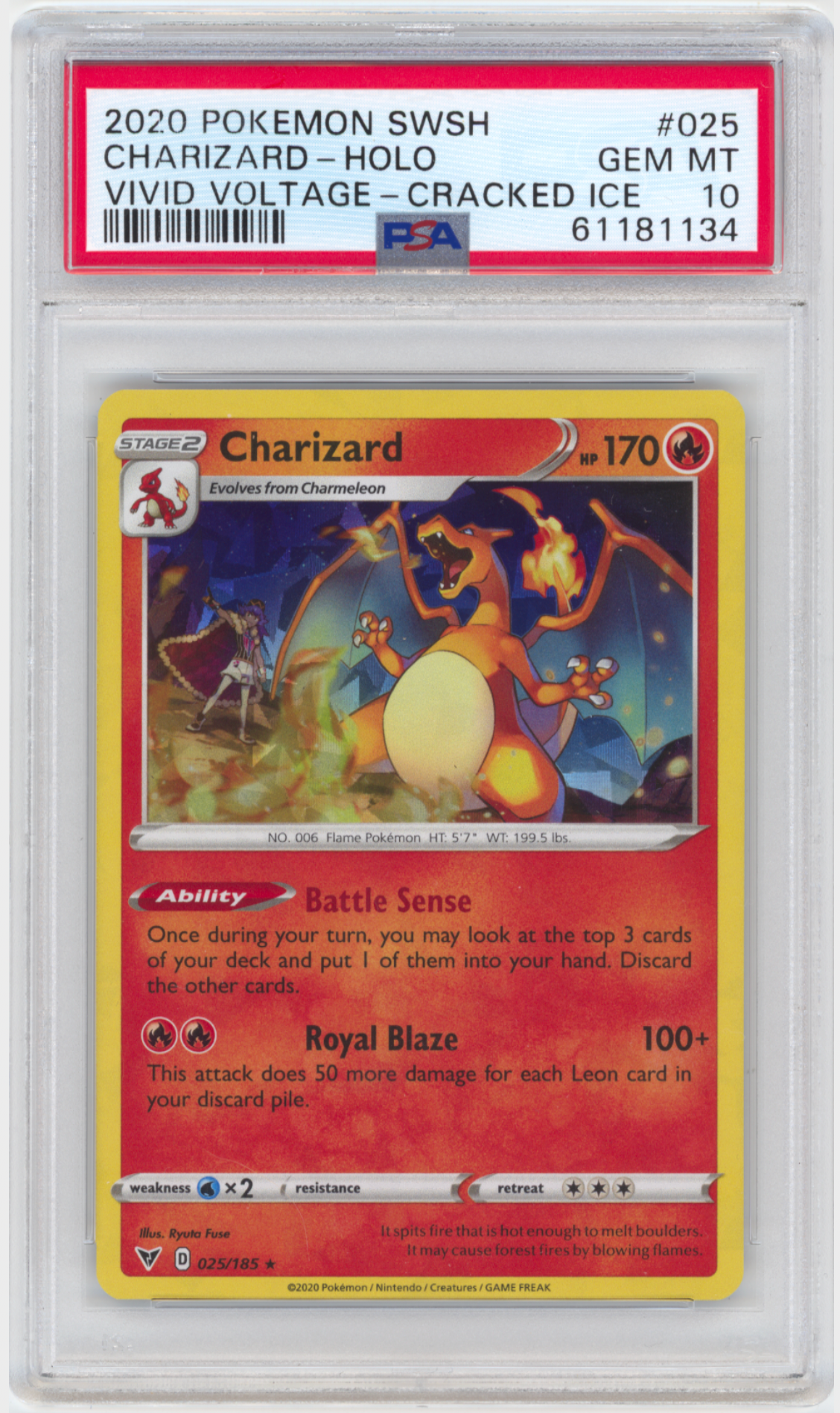 Charizard (Cracked Ice) #25 - [Graded PSA 10] Deck Exclusives (PR)