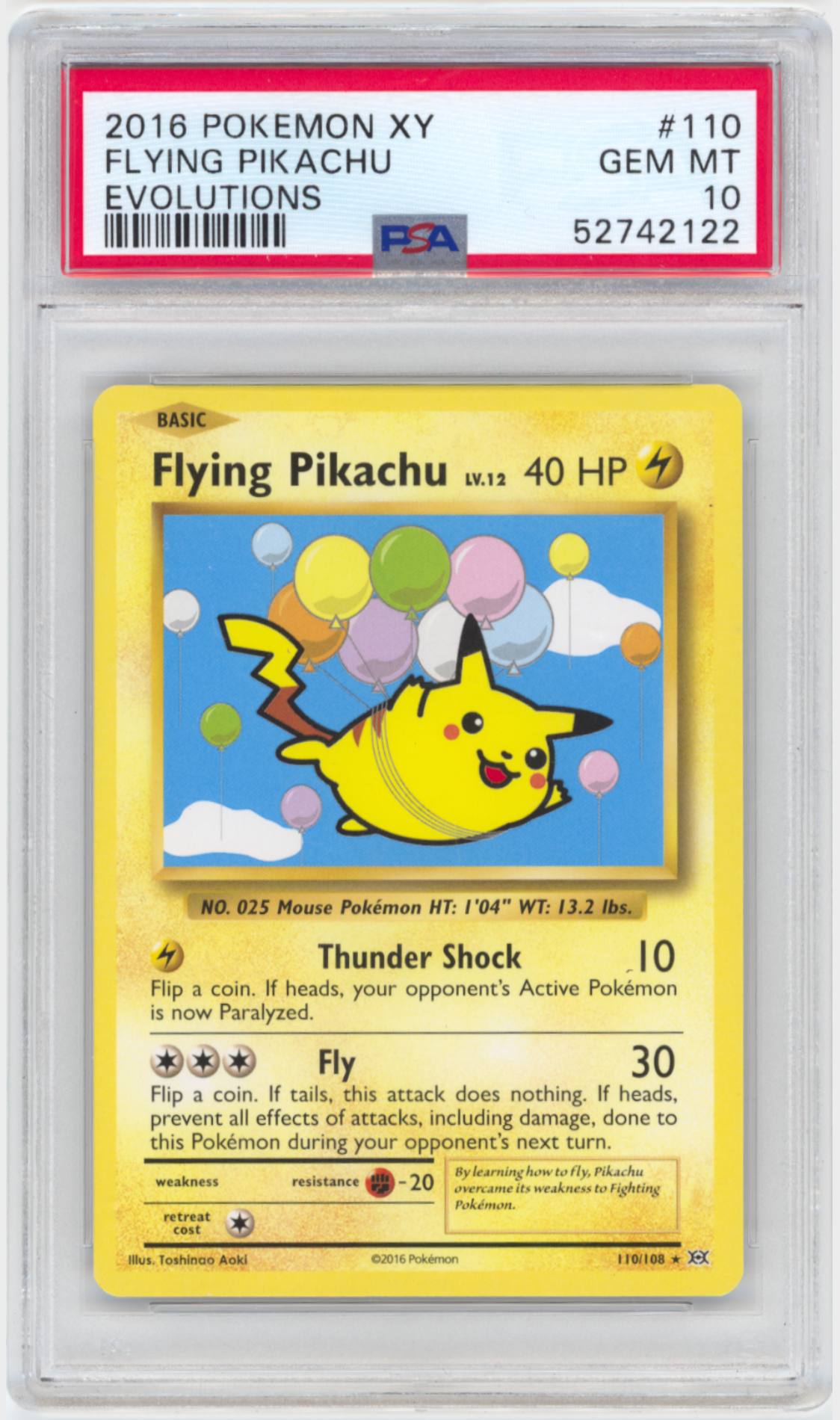 Flying Pikachu #110 - [Graded PSA 10] XY - Evolutions (EVO)