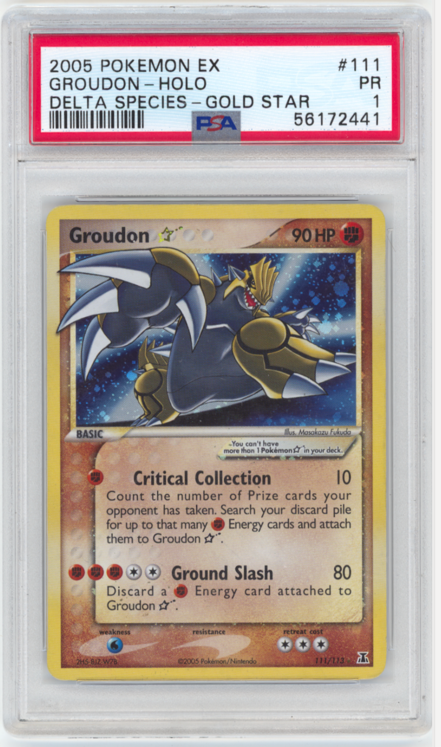Groudon Star #111 - [Graded PSA 1] EX Delta Species (DS)
