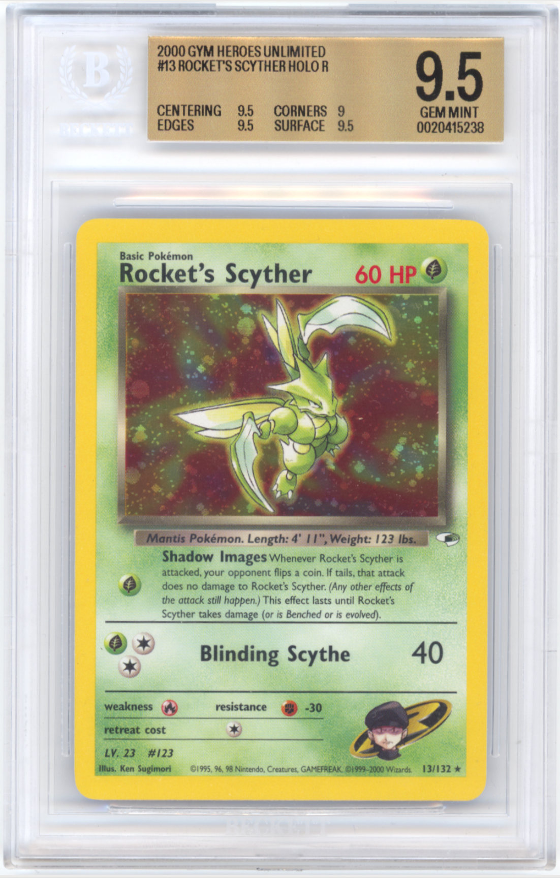 Rocket's Scyther #13 - [Graded BGS 9.5] Gym Heroes (G1)