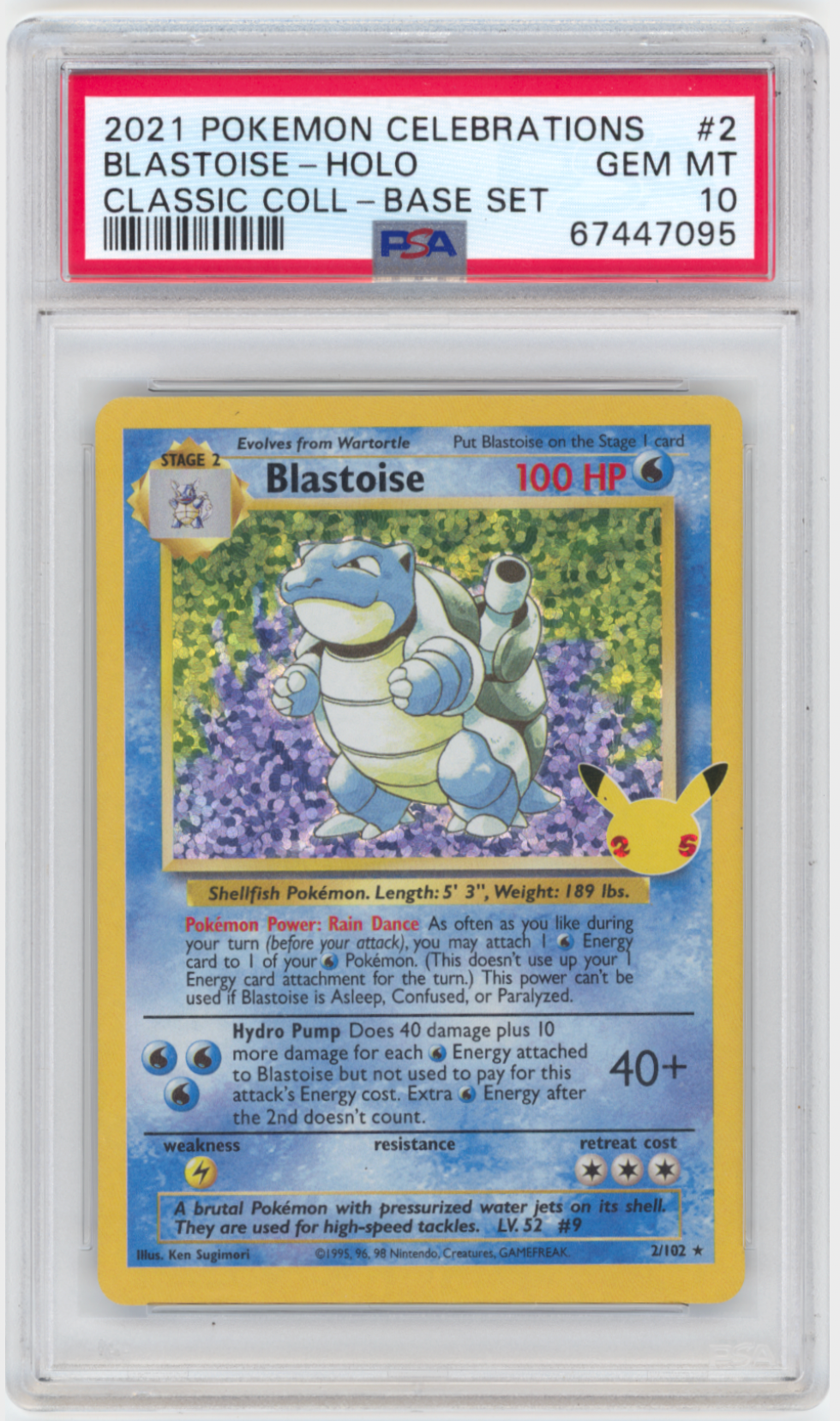 Blastoise #2 - [Graded PSA 10] Celebrations: Classic Collection (CCC)