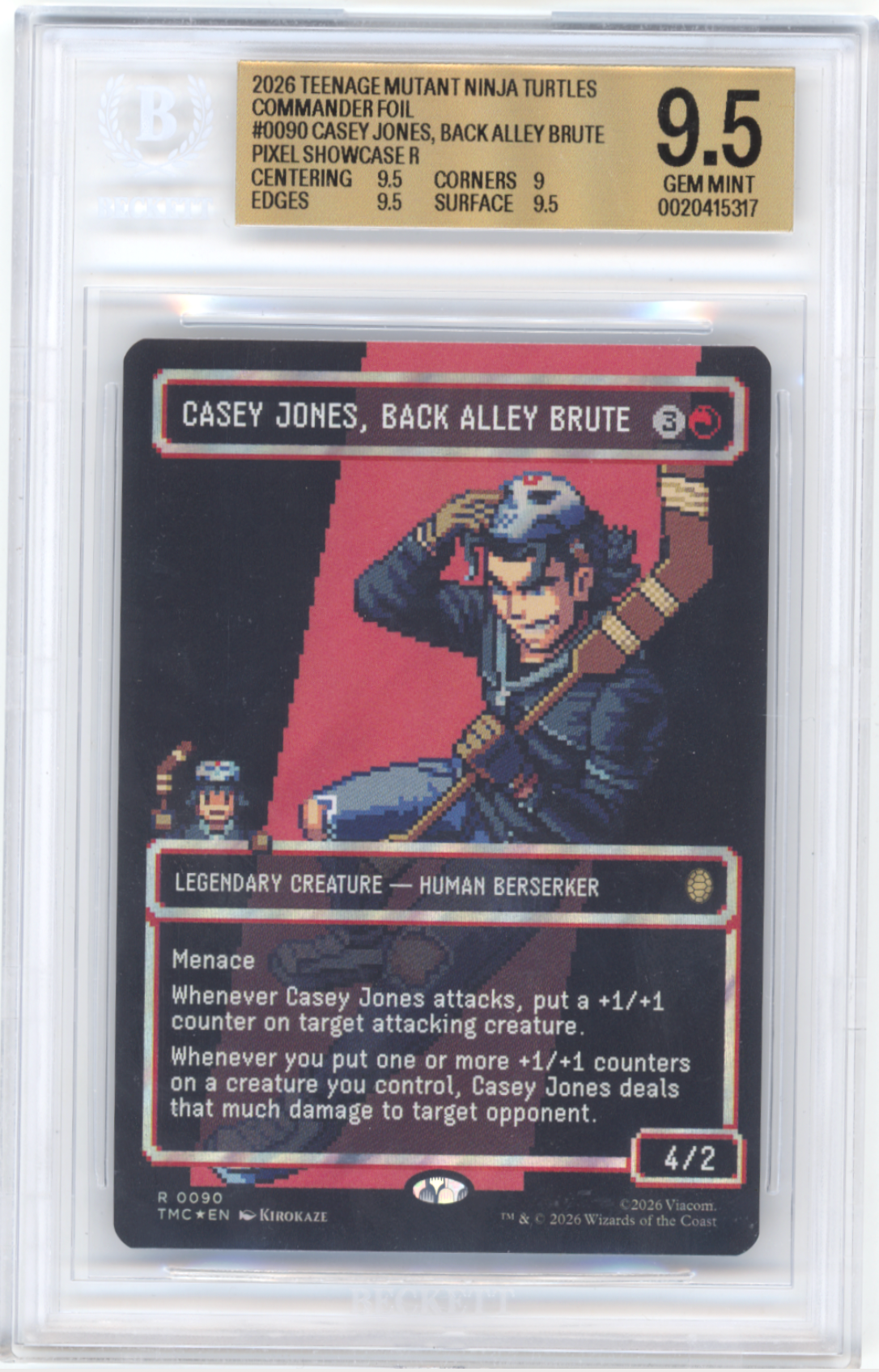 Casey Jones, Back Alley Brute #90 - [BGS Graded 9.5] Teenage Mutant Ninja Turtles Commander Foil Pixel Showcase