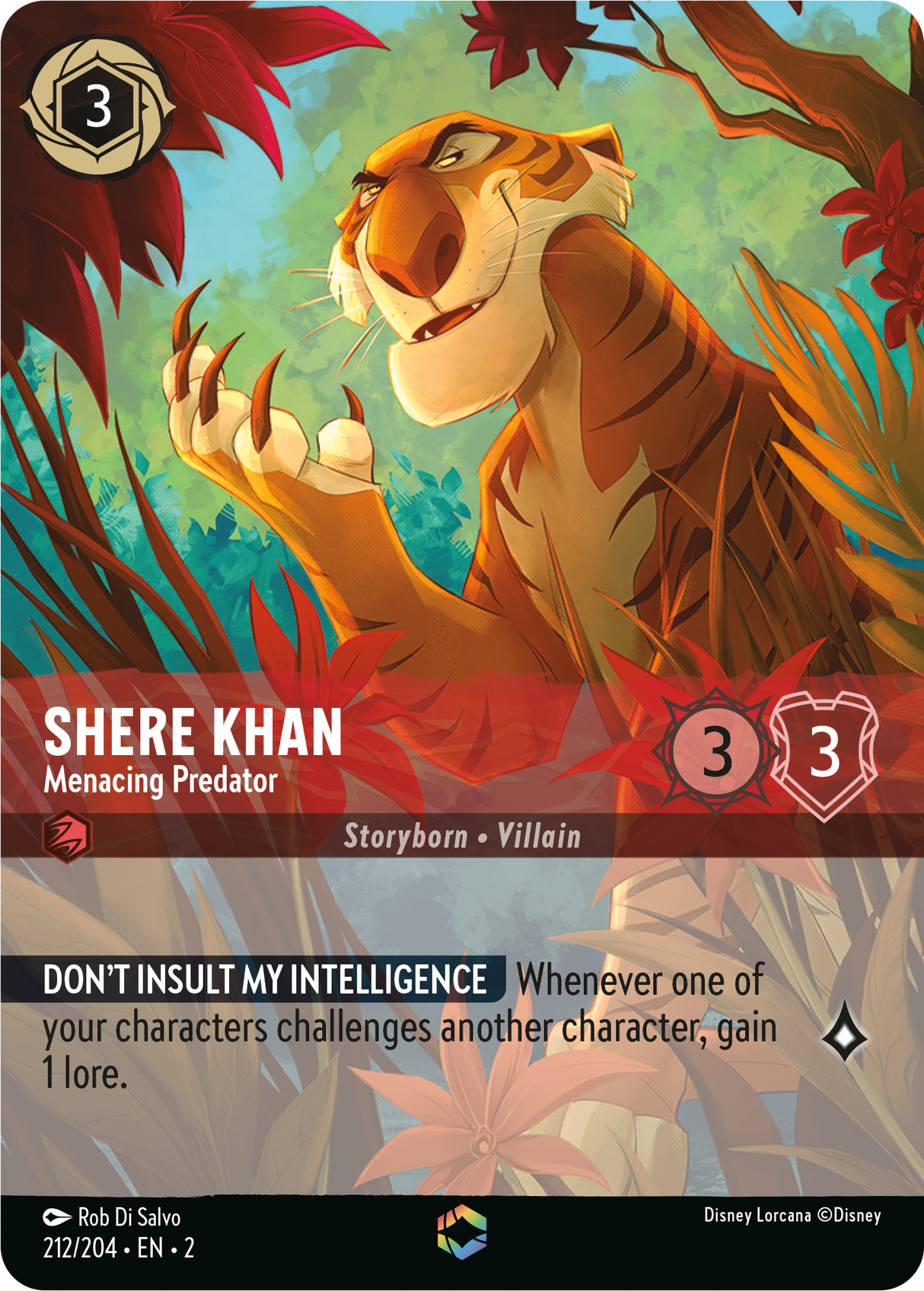 Shere Khan - Menacing Predator - [Foil, Enchanted] Rise of the Floodborn (2)