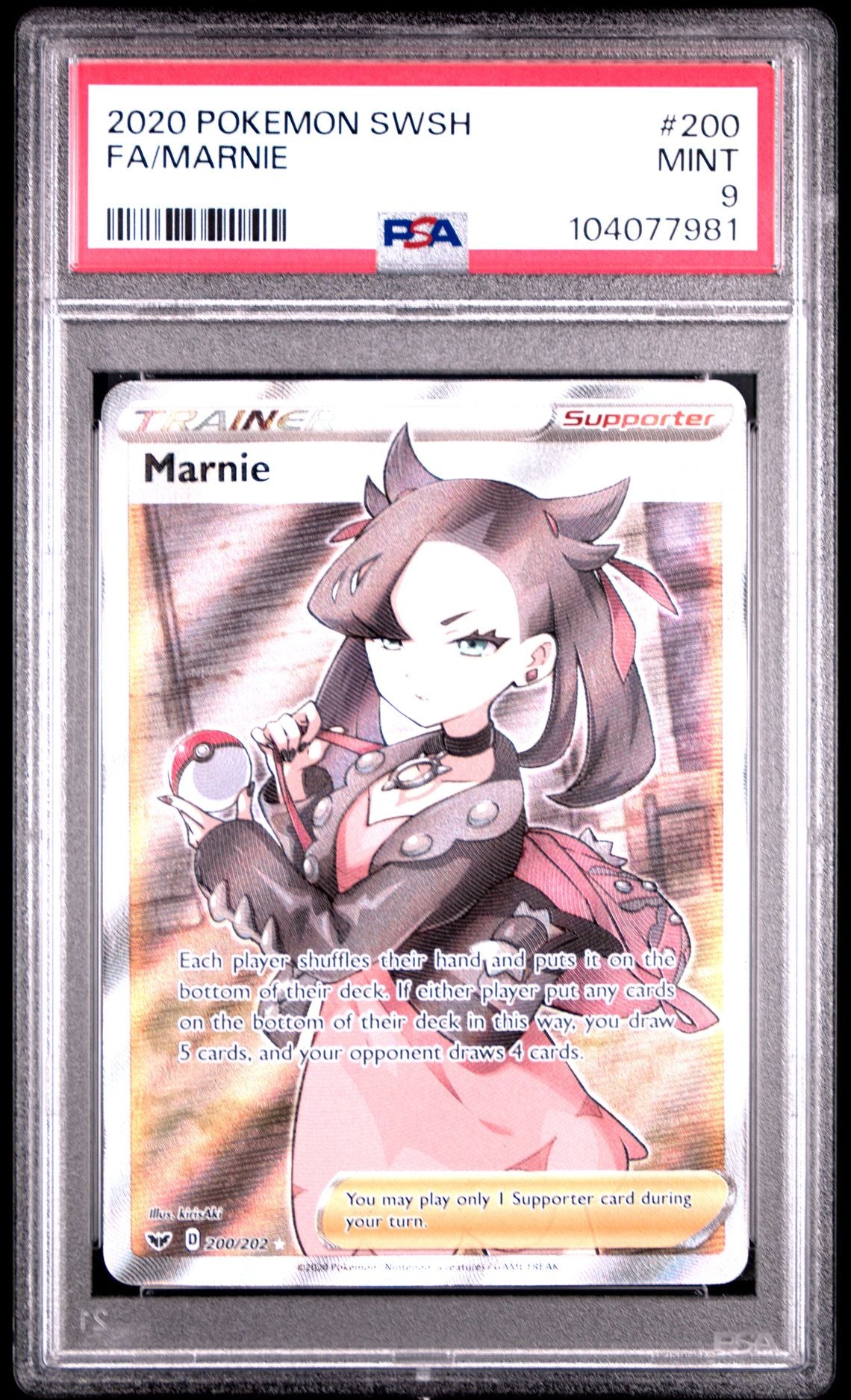 Marnie #200 - [Graded PSA 9] Sword & Shield