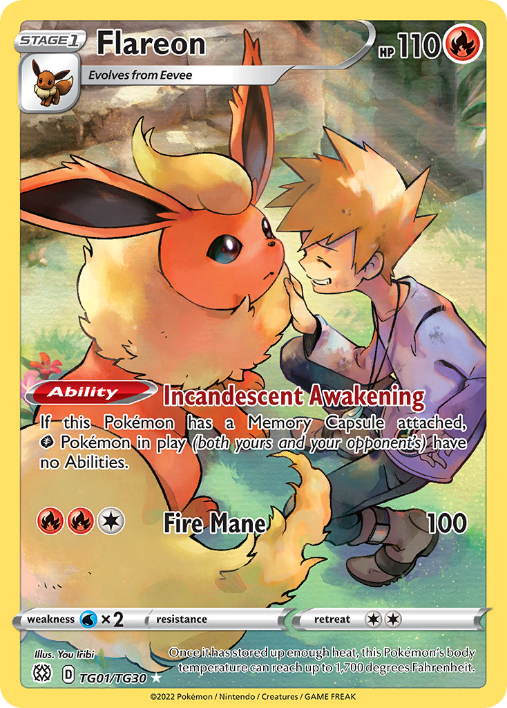 holographic flareon card Flareon (TG01/30)