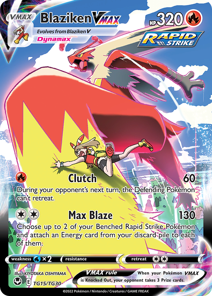 blaziken holographic card Blaziken VMAX (TG15/30)