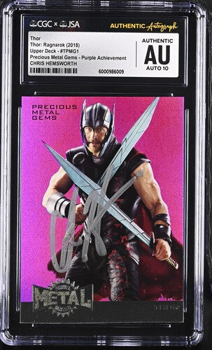 2017 Upper Deck Marvel Thor Ragnarok - [Graded CGC AUTO 10] Thor Purple Precious Metal Gem PMG #TPMG1