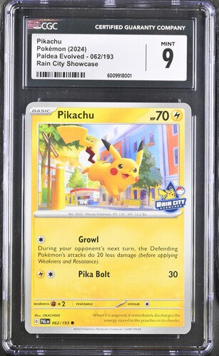Pikachu (Rain City Showcase) #62 - [Graded CGC 9] Paldea Evolved
