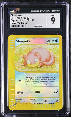 Slowpoke #108 - [Reverse Holo, Graded CGC 9] Aquapolis (AQ)