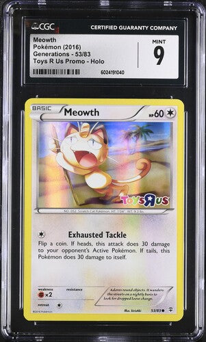 Meowth #53 (Toys R Us Promo) - [Graded CGC 9] Miscellaneous Cards & Products (MCAP)