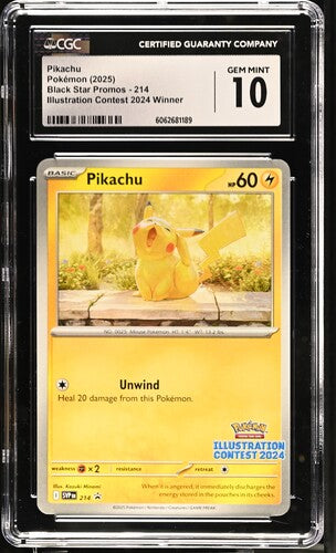 Pikachu #214 (Illustration Contest 2024) - [Graded CGC 9] SV: Scarlet & Violet Promo Cards (SVP)