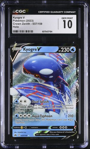 Kyogre V #37 - [Graded CGC 10] SWSH: Crown Zenith (CRZ)