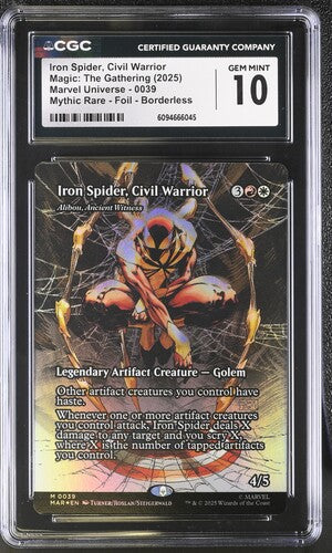 Iron Spider, Civil Warrior - Alibou, Ancient Witness (Borderless) - [Graded CGC 10] Marvel Universe Eternal-Legal (MAR)