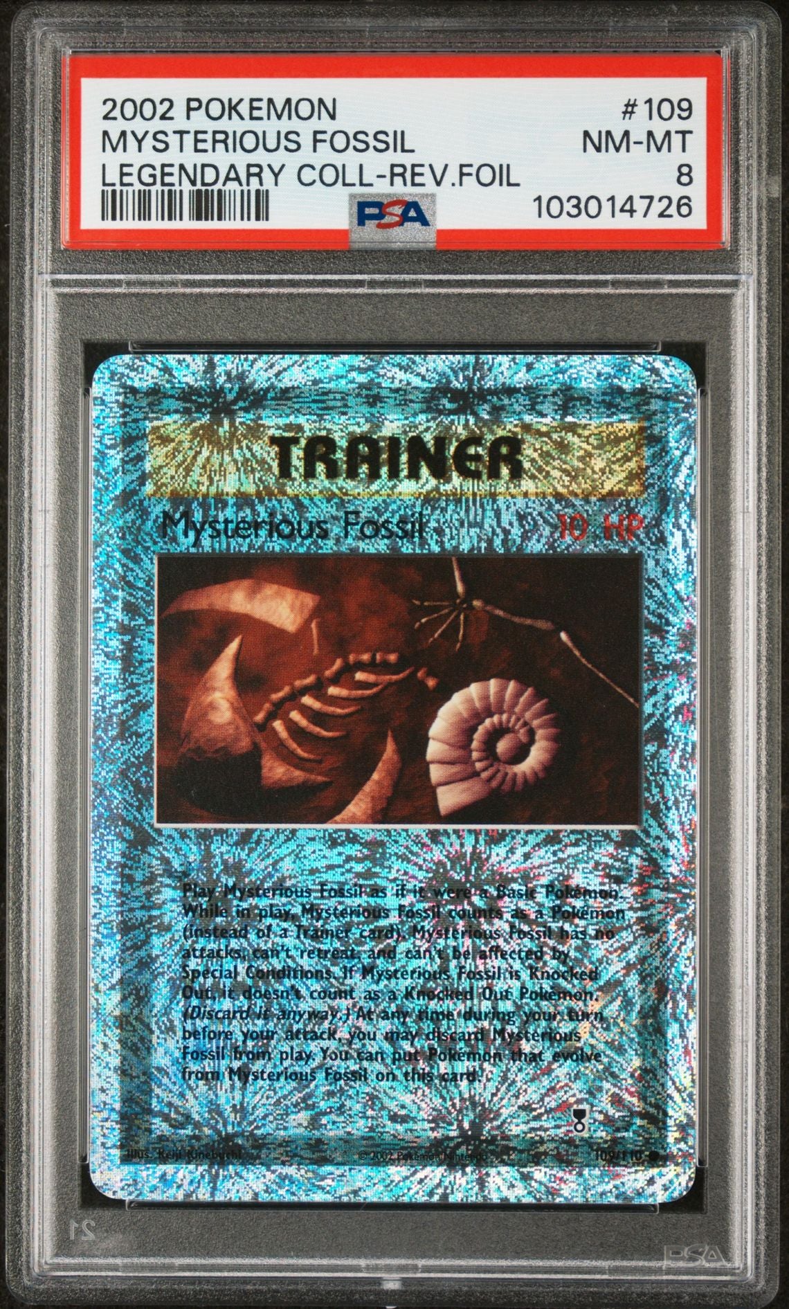 Mysterious Fossil #109 - [Reverse Holo, Graded PSA 8] Legendary Collection