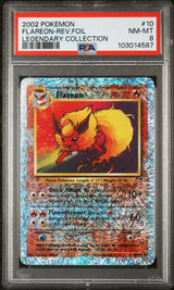 Flareon #10 - [Reverse Holo, Graded PSA 8] Legendary Collection