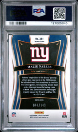 Malik Nabers 2024 Panini Select #381 Tri-Color Prizm - [PSA Graded 10] - Back