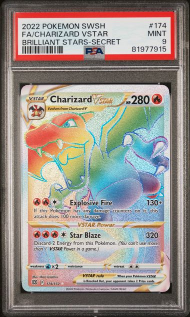 Charizard Vstar Secret #174 - [Graded PSA 9] Sword & Shield Brilliant Stars