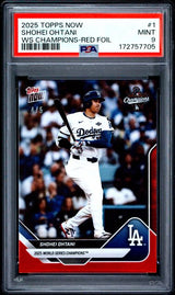 2025 Topps Now Shohei Ohtani WS Champions (Red Foil /5) - [PSA Graded 9]