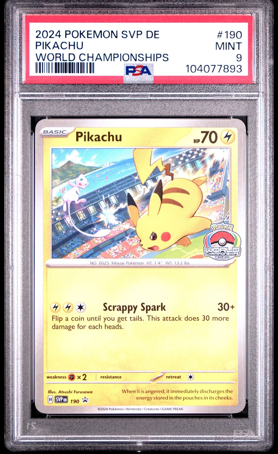 Pikachu World Championships #190 - [Graded PSA 9] German SVP De-SV Black Star Promo World Championships