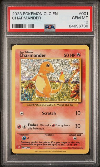 Charizard #3, Charmeleon #2, & Charmander #1 (Sequential Set) - [Graded PSA 10] Trading Card Game Classic (CL)
