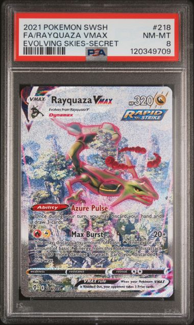 Rayquaza VMAX (Alternate Art Secret) #218 - [Graded PSA 8] SWSH07: Evolving Skies (SWSH07)