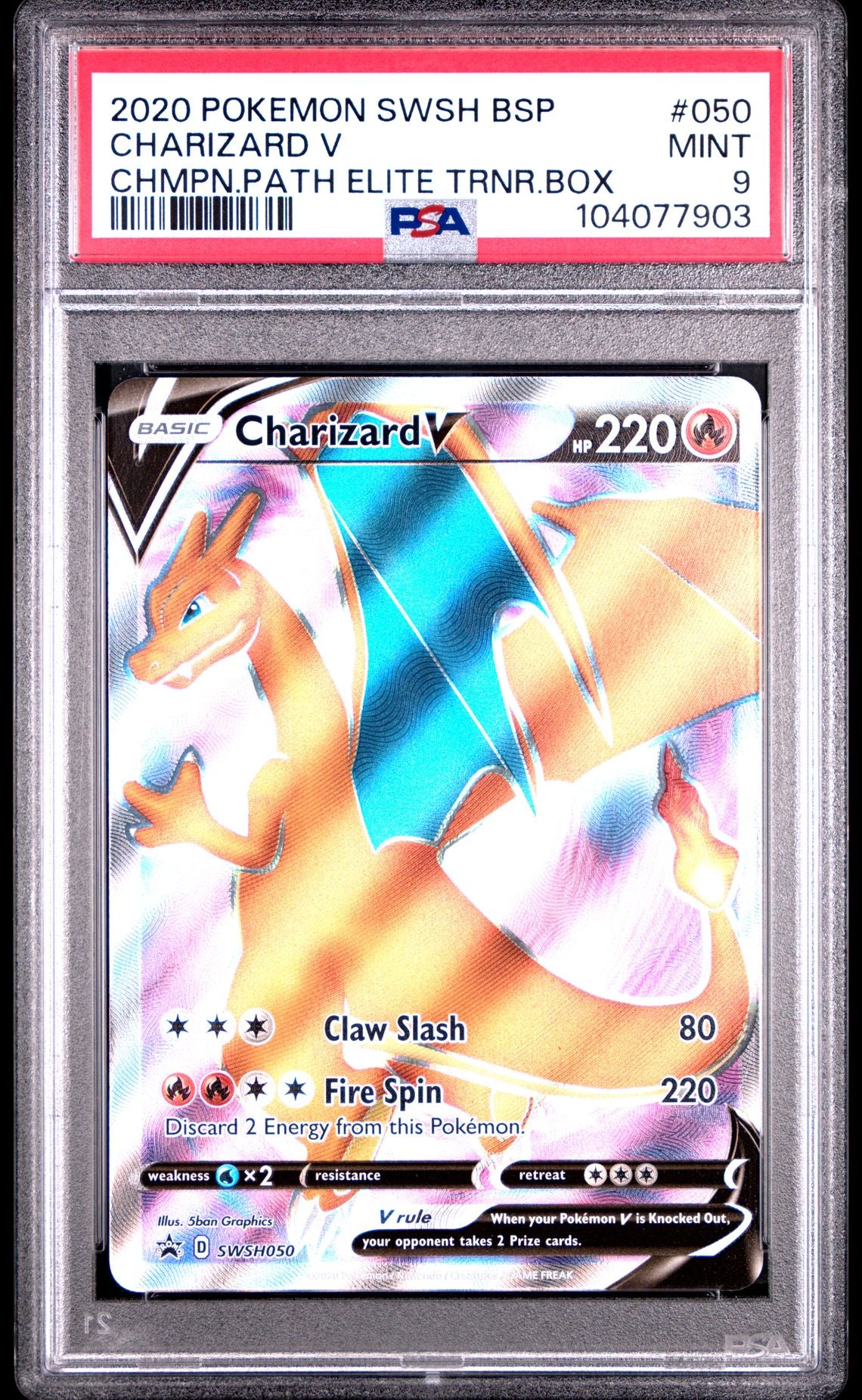 Charizard V Champion's Path Elite Trainer Box #050 - [Graded PSA 9] Swsh Black Star Promo