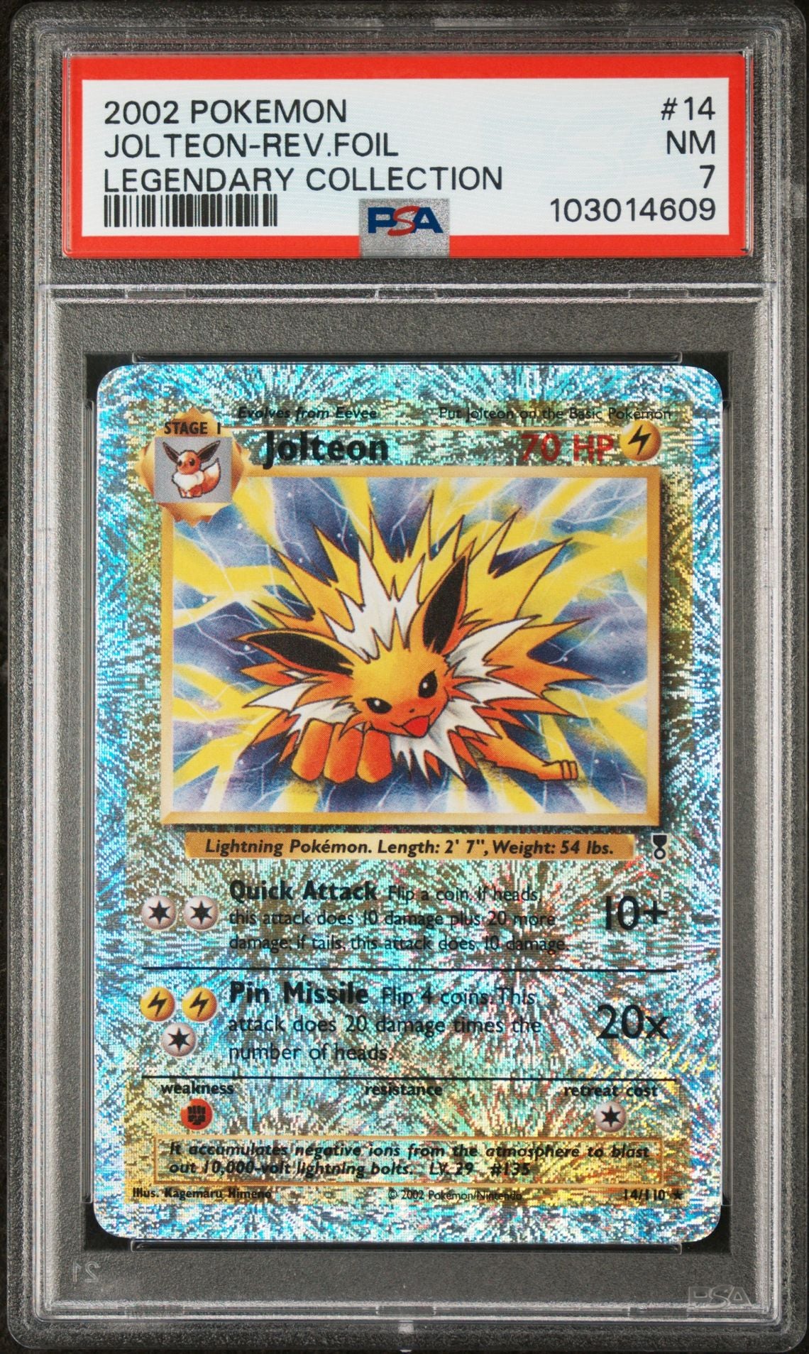 Jolteon #14 - [Reverse Holo, Graded PSA 7] Legendary Collection