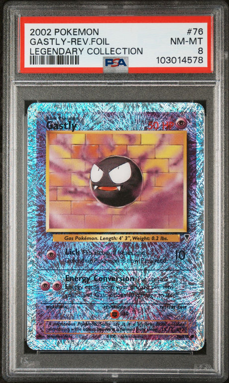 Gastly #76 - [Reverse Holo, Graded PSA 8] Legendary Collection